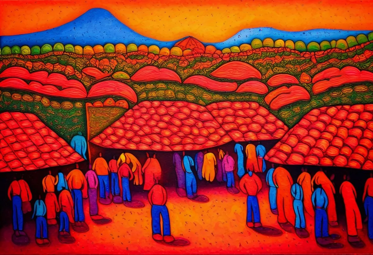market place (Nicaragua Primitivism painting style)