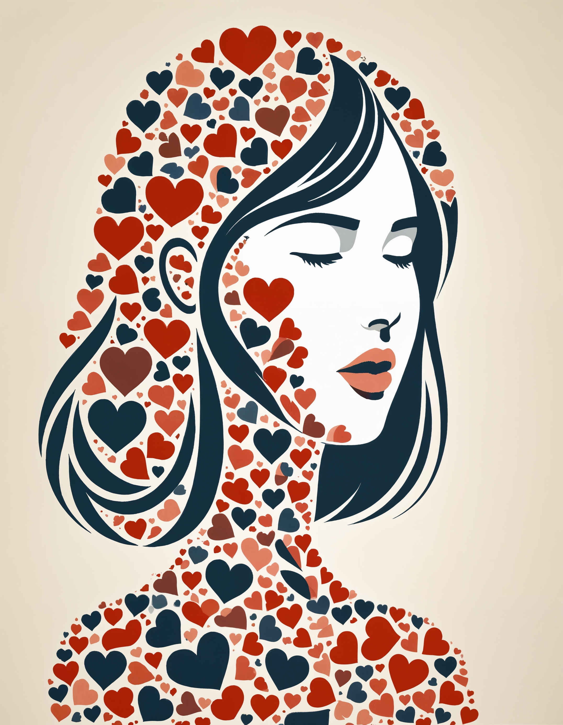 flat art of a woman made out of zavy-flthrts