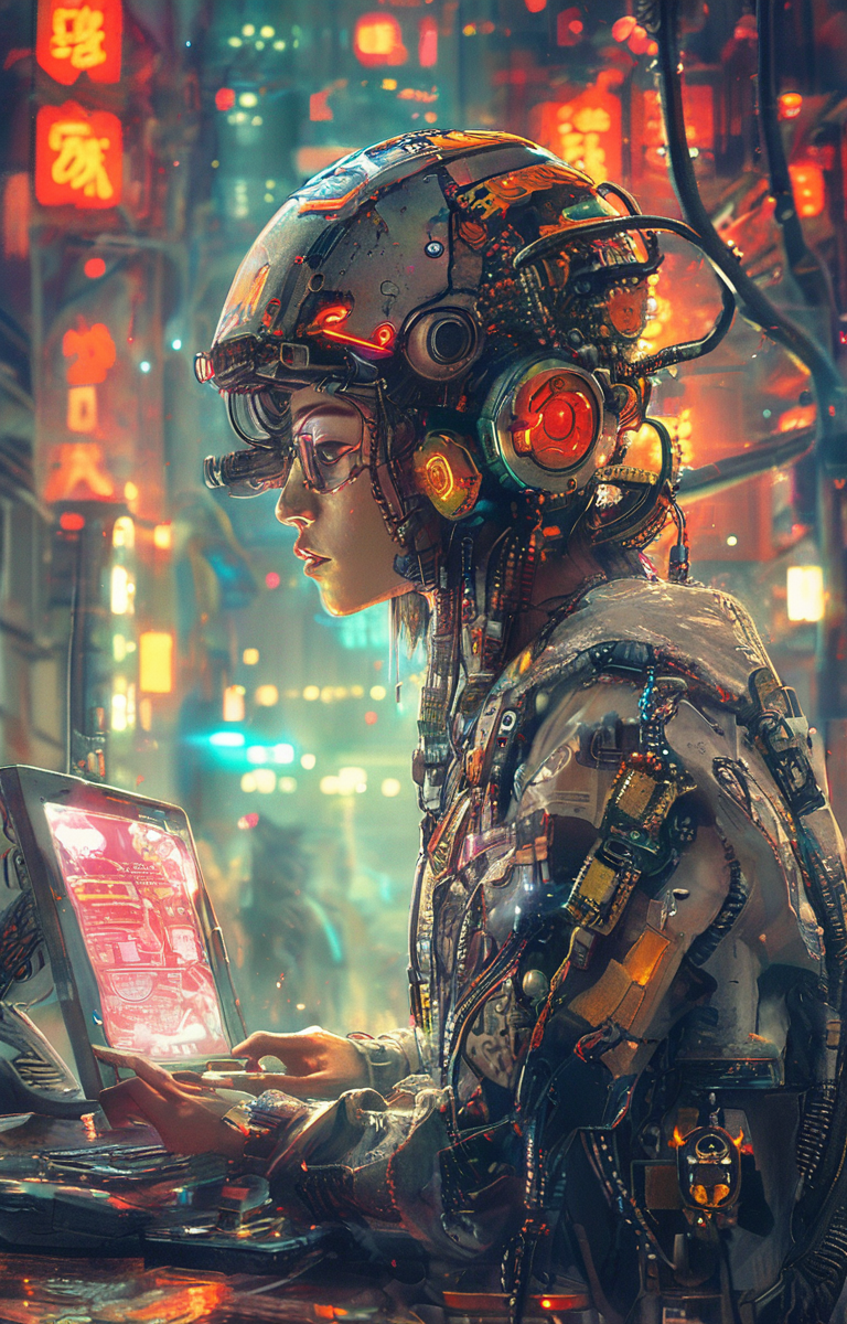 masterpiece,best quality,<lora:tbh168-sdxl:1>,illustration,style of Matthias Haker, cyberpunk city