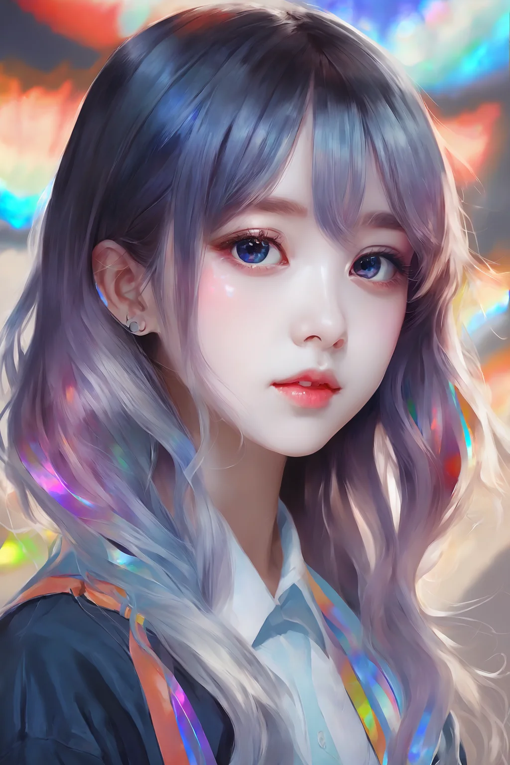 iridescent painting, prismatic, holographic, chromatic aberration,
Masterpiece, best quality, 1girl, <lora:kwFemale_Beta40-SDXL_v1:1>, chinese,waifu