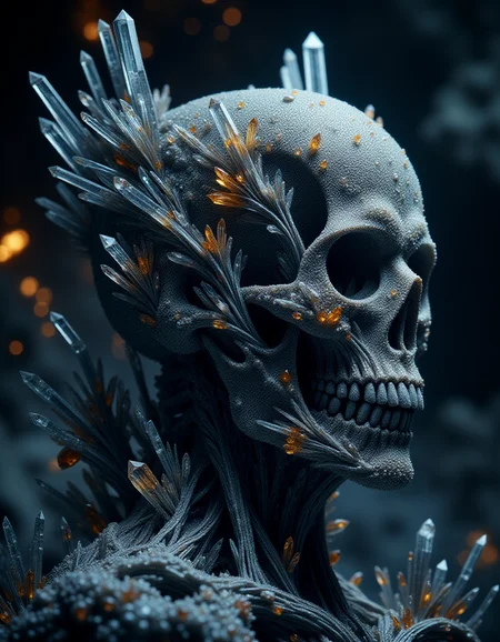 (Very Intricate), (UHD), (Unreal Details), (Exquisite intricacies), sharp focus, skull, cave, crystalz <lora:ral-crystalz:1>
