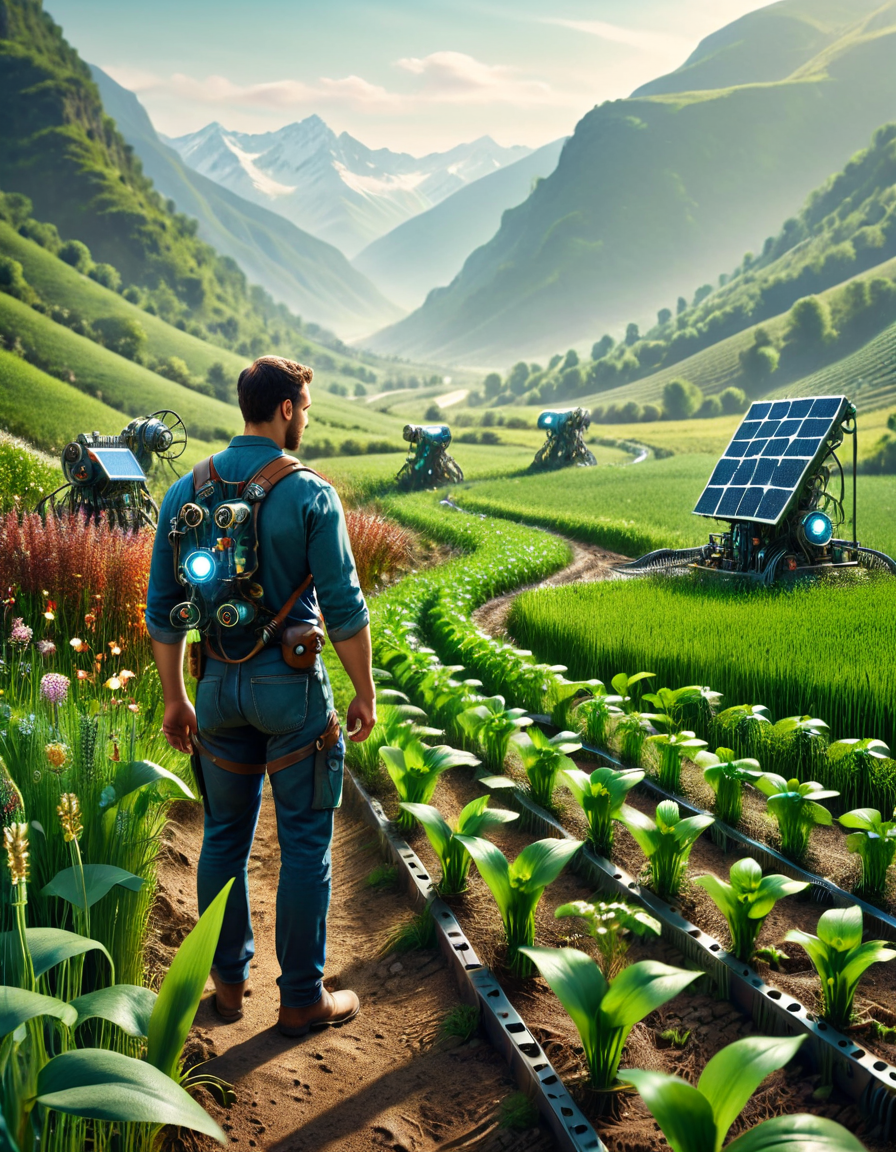 cinematic still mechplantslora, landscape, valley, field, biotech, 1man . emotional, harmonious, vignette, 4k epic detailed, shot on kodak, 35mm photo, sharp focus, high budget, cinemascope, moody, epic, gorgeous, film grain, grainy, mechplantslora, landscape, valley, field, biotech, 1man,Cinematic Lighting, Dramatic lighting, high contrast, detailed shadows, high-resolution, mechplantslora, landscape, valley, field, biotech, 1man, light, cinematic, highly detailed, dramatic ambient, sharp focus, fair, open background, colorful, deep color, epic, determined, elegant, intricate, innocent, creative, beautiful, majestic, imposing, peaceful, scenic, thought, extremely, awesome, amazing, artistic, perfect