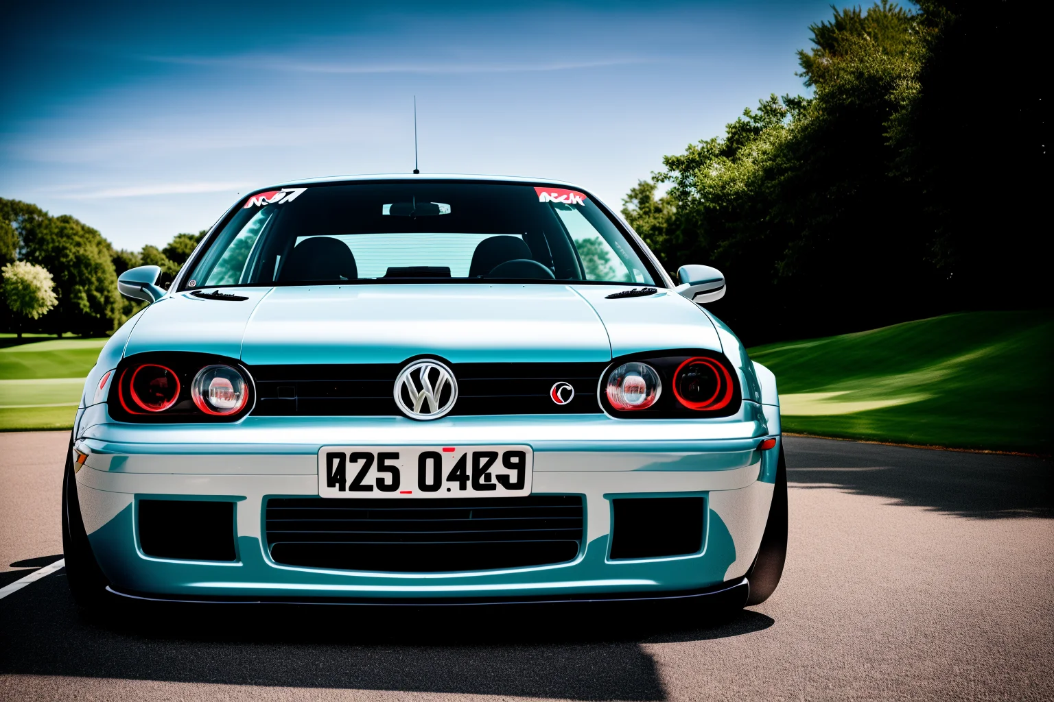 GOLFMK4, custom racing car body modified graffiti, NFS, stance, photorealistic, shot by Sony a7iii <lora:GOLFMK4:0.8>