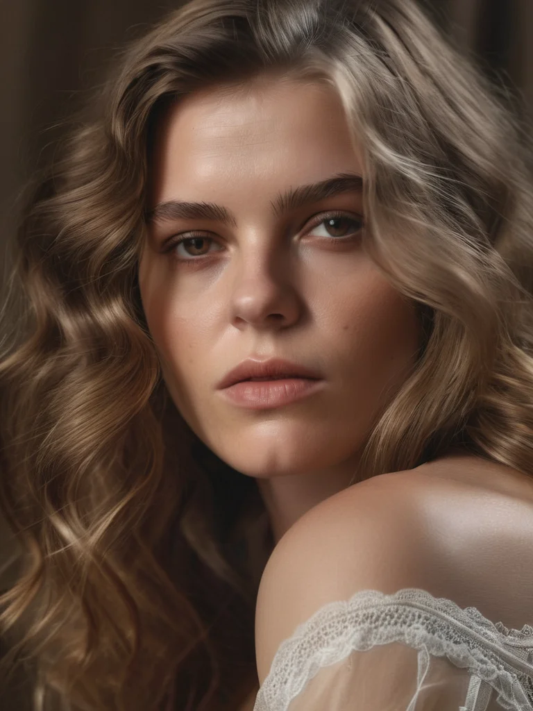 masterpiece, best quality, 1girl, portrait, detail skin, brown hair, realistic, raw, beauty face, looking at viewer