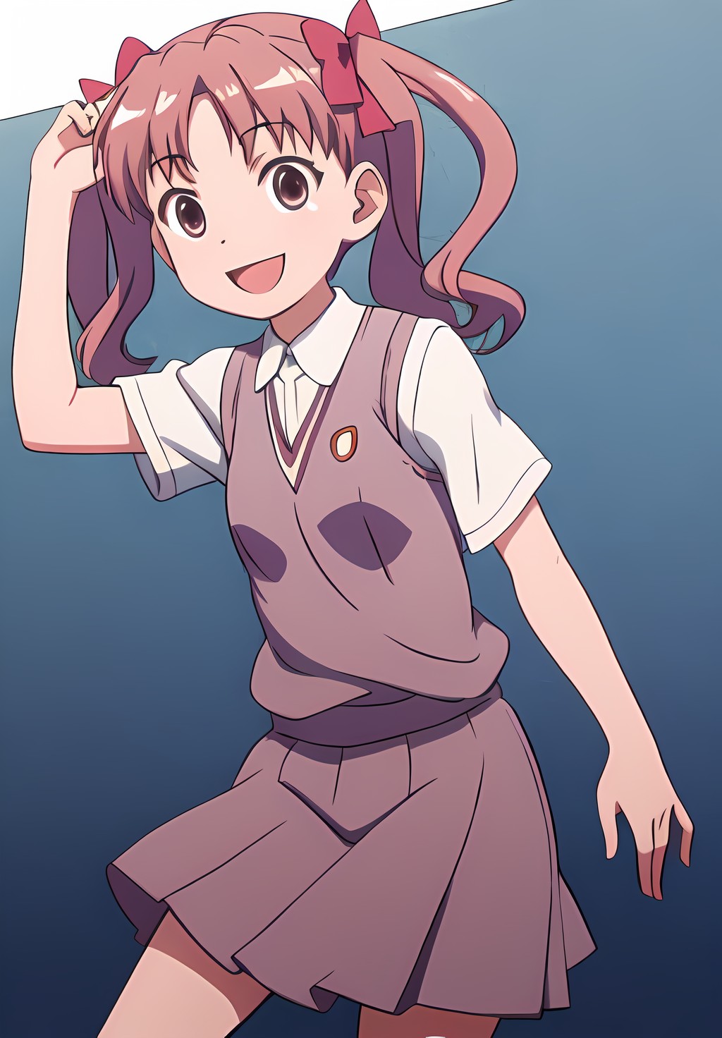 <lora:IndexAndRailgunv2:0.6>, Kuroko, solo, smile,