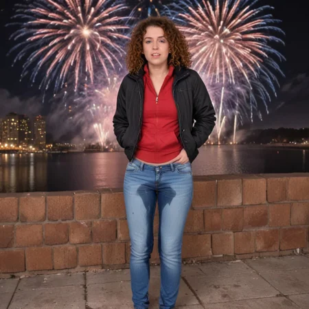 Omo wet
Wetting
Dark spot on crotch
Realistic style.
Cute sexy and fit girl 30 years. Jeans. Winter jacket. Curly hair. She just started peeing, only crotch is visibly wet.
New years celebration with fireworks in the background. she is very drunk and has passed out from too much alcohol. Lying down.
Cute face
Photo realistic