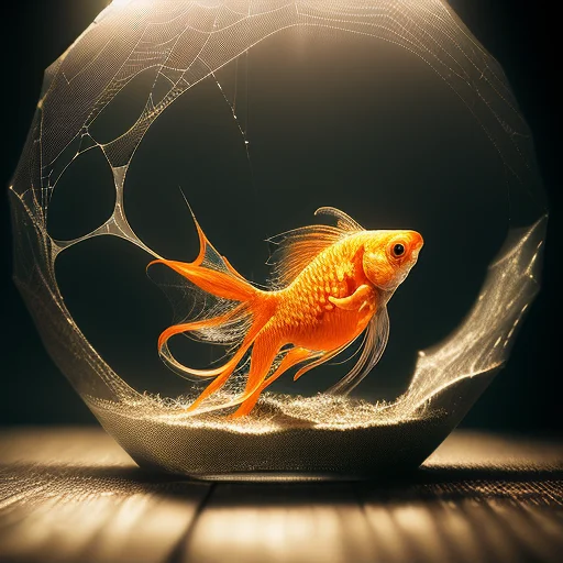 a goldfish in bowl aquarium made of Cobwebber, on a table,
intricate details, modelshoot style, dreamlikeart, dramatic lighting. 8k, trending artstation,