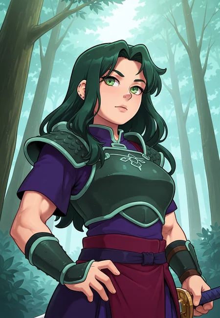 score_9, score_8_up, score_7_up, score_6_up, mystical Celtic warrior, intricate leather armor, ancient sword, long wavy hair, realistic, cinematic angle, cinematic lighting, muscular body, determined face, piercing green eyes, battle pose
BREAK
standing in a lush, ancient forest
BREAK
source_fantasy_art, rating_general, expressive, full body, dynamic pose
BREAK
detailed beautiful background, dense forest, ancient trees, mystical fog, enchanted creatures, serene atmosphere
<lora:Expressive_H:0.6>Expressiveh, (SimplepositiveXLv1:1.3), (((upper body, full clothed:1.85)))
((masterpiece))
 (ultra realistic, 32k, masterpiece:1.2), (high detailed skin:1.1), (high quality:1.1)
(((full clothed)))
<lora:DandonFuga_Style_v.2_-_Pony:0.8>
 (8k uhd:1,4)
 <lora:add-detail-xl:1>
 <lora:Dynamic Poses:1>