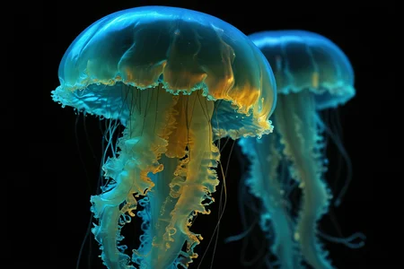 jellyfish  <lora:Bio-Luminescence:1> bioluminescent, glowing