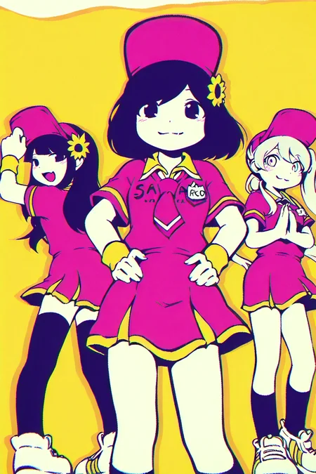shiny skin, posing,
<lora:ballparked.il:1>,
ballparked,
multiple girls,
ruriko, aona, kokoro, kohinata, sana,