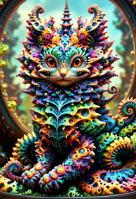 award winning photography of a cute dragon with smoldering scales made of ral-mndlbrt in wonderland, magical, whimsical, fantasy art concept, steampunk, intricate details, best quality, masterpiece, ultra sharp, realism, hyper realistic <lora:ral-mndlbrt:0.8>