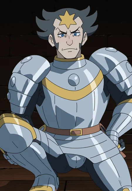safe_pos, score_9, score_8_up, score_7_up, source_anime, rating_nsfw, ultra hd, absurdres, solo, masterpiece, best quality, best aesthetic, Expressiveh, wolfconf, burankoprn!, 1boy

PokemonWikstrom, black hair, short hair, armor, blue eyes, star (symbol), angry