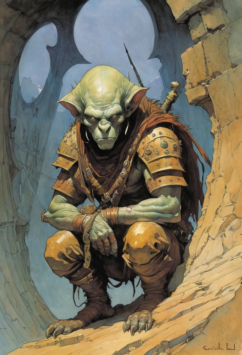 Fantasy creature by Enki Bilal, Esad Ribic, Moebius