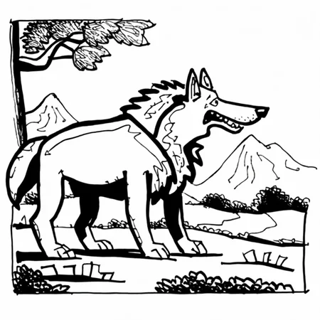 drawix19 big wolf<lora:drawix19:1>