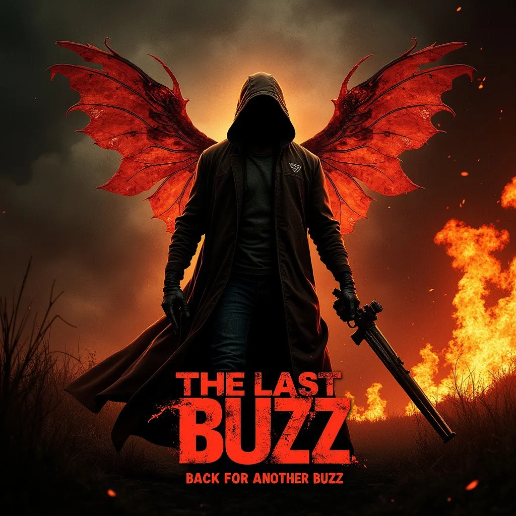 Realistic Dark Action movie poster with the title "The Last Buzz 6: Back for Another Buzz"