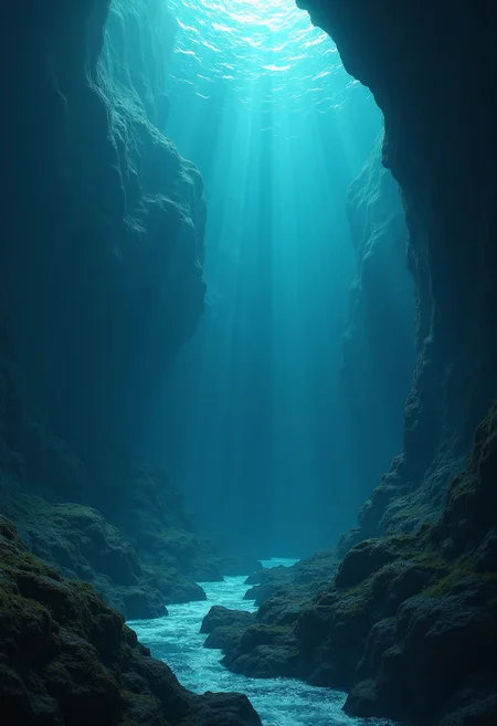 deep sea, deep Underwater background, occlusion, epic wide shot, aerial perspective, darkfantasy, League of Legends StyleSea of Theaves Style, CGI, depth focus, crepuscular rays, photorealistic, realistic, detailed, hyperrealistic, complicated, complicated maximalist