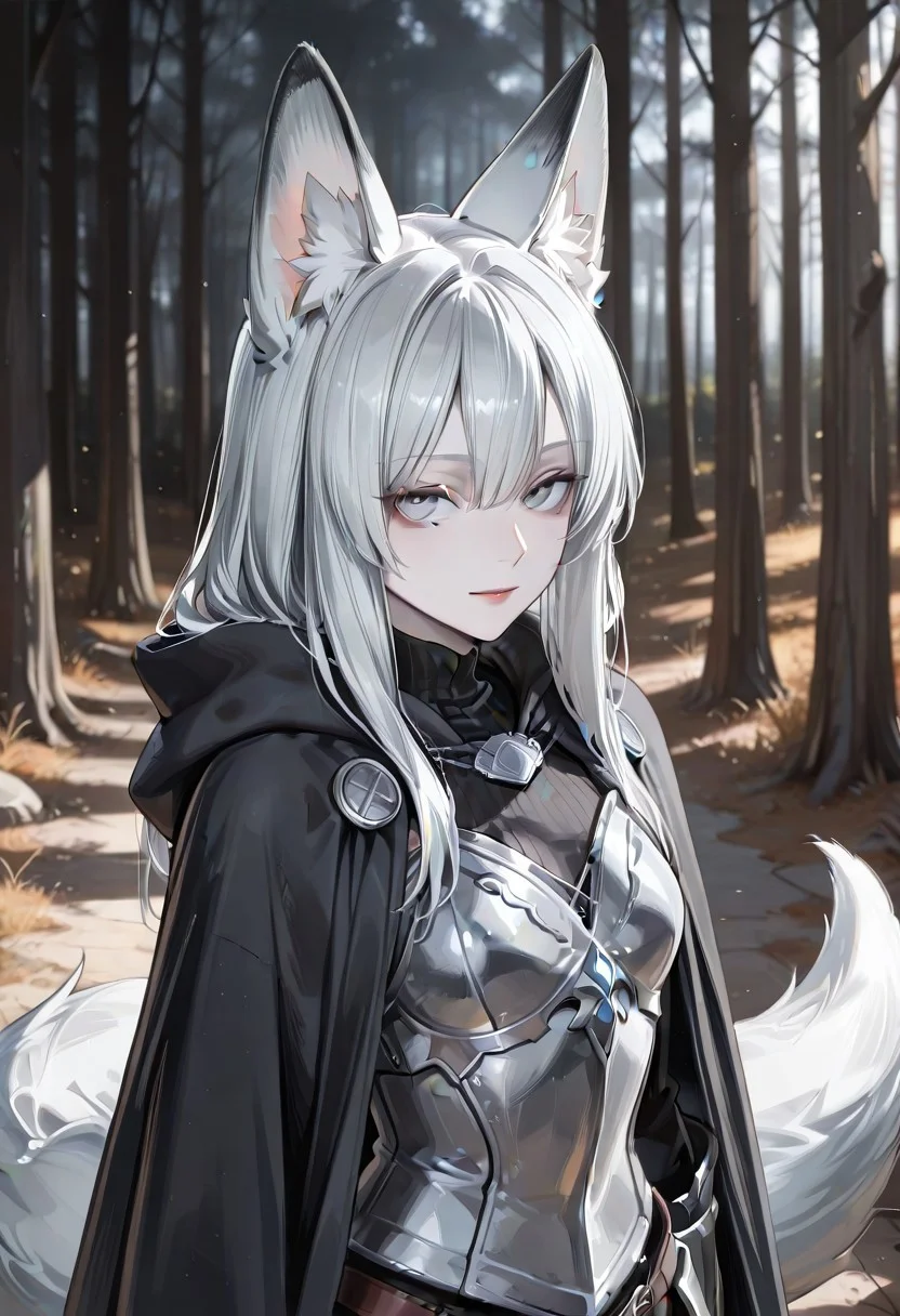 lazympos, 1girl, fox girl, fox ears, fox tail, ash blond hair, pale skin, ice blue eyes, fantasy armor, chestplate, cloak, glance toward viewer,
BREAK
ambient occlusion, raytracing, soft lantern glow, blurred background, indors, quiet shadows, (beautiful face)
BREAK
masterpiece, best quality, highly detailed, ultra-detailed,
BREAK
yakan2g0u_illu, c3lesti4l_illu, traditional media, aosiai123_illu