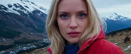 Positiv Clip L
 CINEMATIC, FILM GRAIN, RAW, MOVIE STILL, REALISTIC PHOTOGRAPHY, DUTCH ANGLE STYLE woman with blue eyes, red jacket mountains
Positive Clip G
 CINEMATIC, FILM GRAIN, RAW, MOVIE STILL, REALISTIC PHOTOGRAPHY, DUTCH ANGLE STYLE woman with blonde hair and expressive blue eyes, wearing a red winterjacket snow-capped mountains in the background
---------