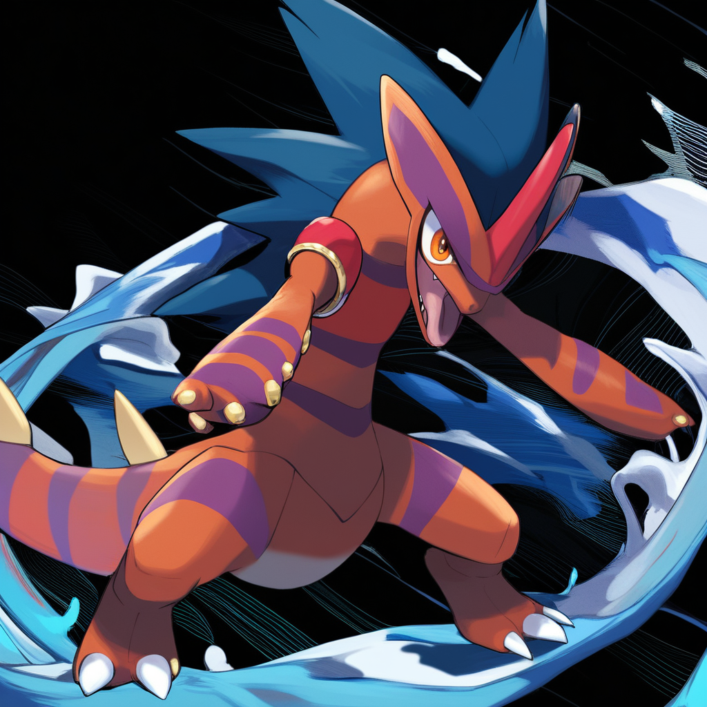 <lora:pokemon_pony_xl:0.6>, Type: Ground, Type: Ice Egg Group: Monster The creature's scales can interlock creating a Maroon armor that is nearly impervious to Water attacks,It can blink rapidly producing a strobe effect with its yellow (orange:0.8) eyes to disorient predators or prey,Its scales are as hard as diamonds, providing impenetrable armor against any foe,Its forelimbs are equipped with Brown pads that secrete a sticky substance, aiding in climbing and capturing prey,The animal's hindquarters are adorned with Magenta stripes that pulse rhythmically, playing a role in mating rituals and social interactions,It has a Indigo mane that flows like water cascading down its back in waves of Steel beauty,It has a Orange membrane between its fingers and toes, aiding in swimming and making it an adept Ground hunter.,The creature's silhouette casts a shadow that moves against the direction of light, creating an eerie effect,The animal's roars generate Blue waves in the air visual ripples of its powerful voice,Its nesting behavior involves creating intricate patterns in the ground using its Fuchsia tail tip., score_9, score_8_up, score_7_up, score_6_up, score_5_up, score_4_up.  Simple black background, (Masterpiece:1.3) (best quality:1.2) (high quality:1.1)