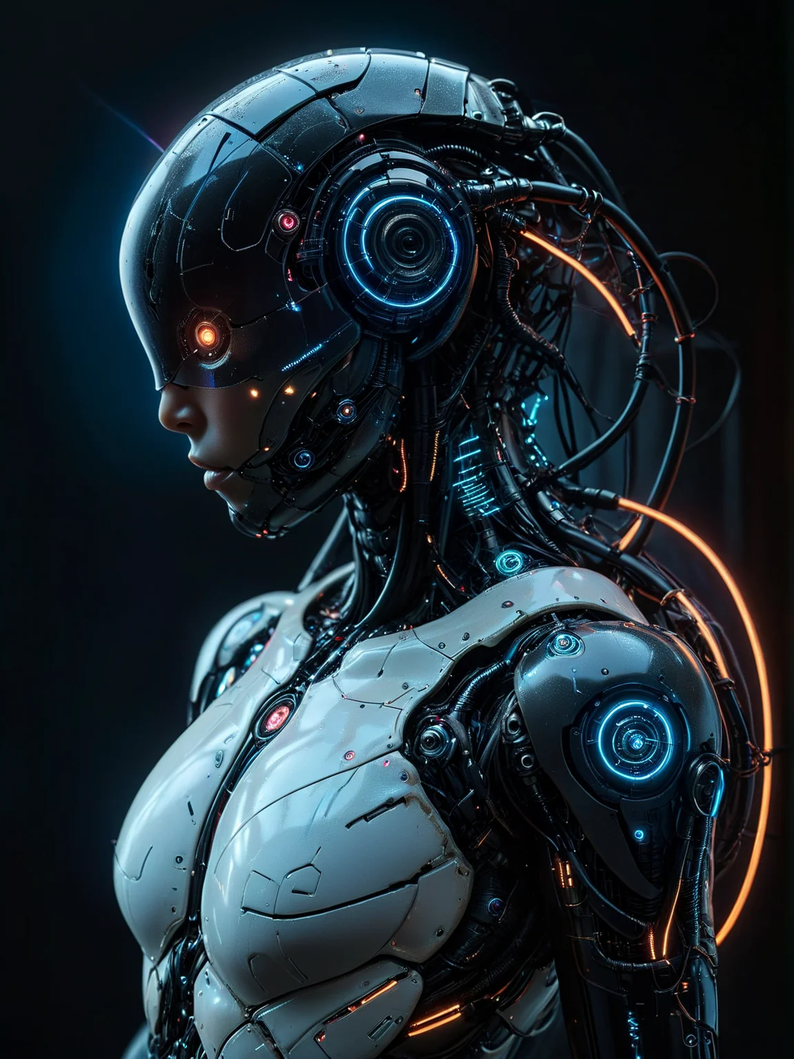 noface, cyborg, close-up, neonbody, lightstreaks <lora:Neon_Cyberpunk_SDXL:0.8> <lora:Faceless_Cyborgs:0.8> (night:1.4), steam, depth of field, masterpiece, best quality, ultra high res, (photorealistic, realistic:1.2), deep shadow, raw photo, film grain, Fujifilm XT3, 8k uhd, dslr, <lora:EnvyBetterHiresFixXL01:1>