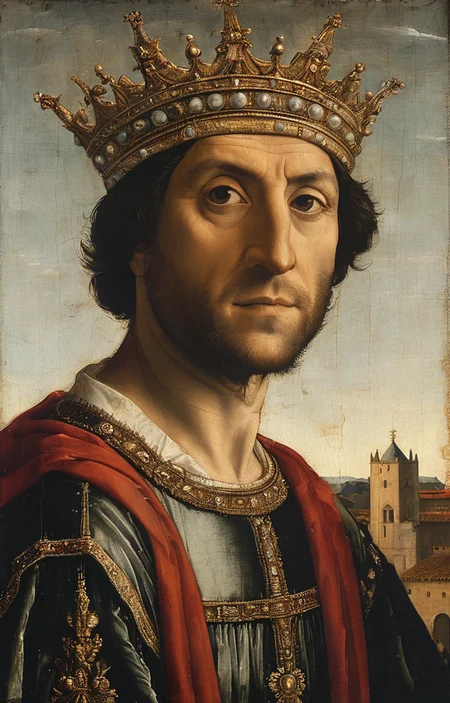 masterpiece,best quality,<lora:tbh184-sdxl:0.8>,illustration,style of Antonello da Messina, portrait of noble man