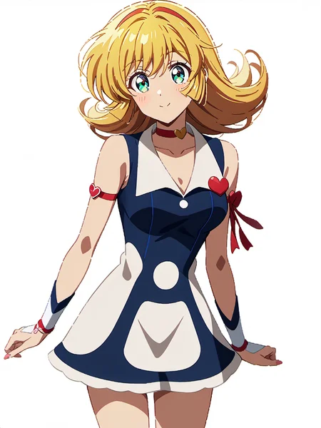 masterpiece, best quality, very aesthetic, absurdres, ultra detailed,anime style, official style,
<lora:Fixhands_anime_bdsqlsz_V1:0.35>, <lora:HandFineTuning_XL:0.3>,
<lora:kisaragi_honey_XL-bf16-pony-v1:1.5>
1girl, kisaragi honey, blonde hair,(clear eyes:1.2), casual,cute, kawaii,
simple background, (white_background:1.2),