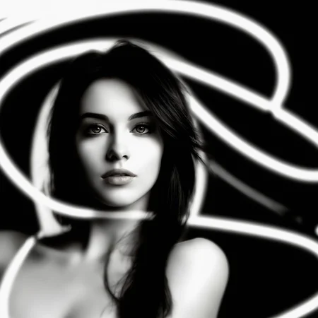 electricity, woman, circle, hair