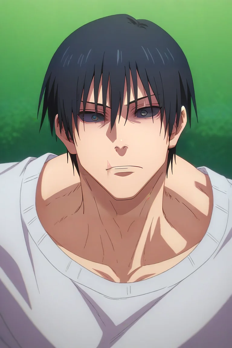 score_9, score_8_up, score_7_up, source_anime, semi-realistic, looking at viewer, , depth of field, 1boy, solo, male focus, <lora:touji_fushiguro_pony:0.92>, touji_fushiguro, black hair, black eyes, short hair, hair between eyes, bangs, colored sclera, black sclera, , The Shattering Isles, , <lora:sdxl_lightning_8step_lora:1>