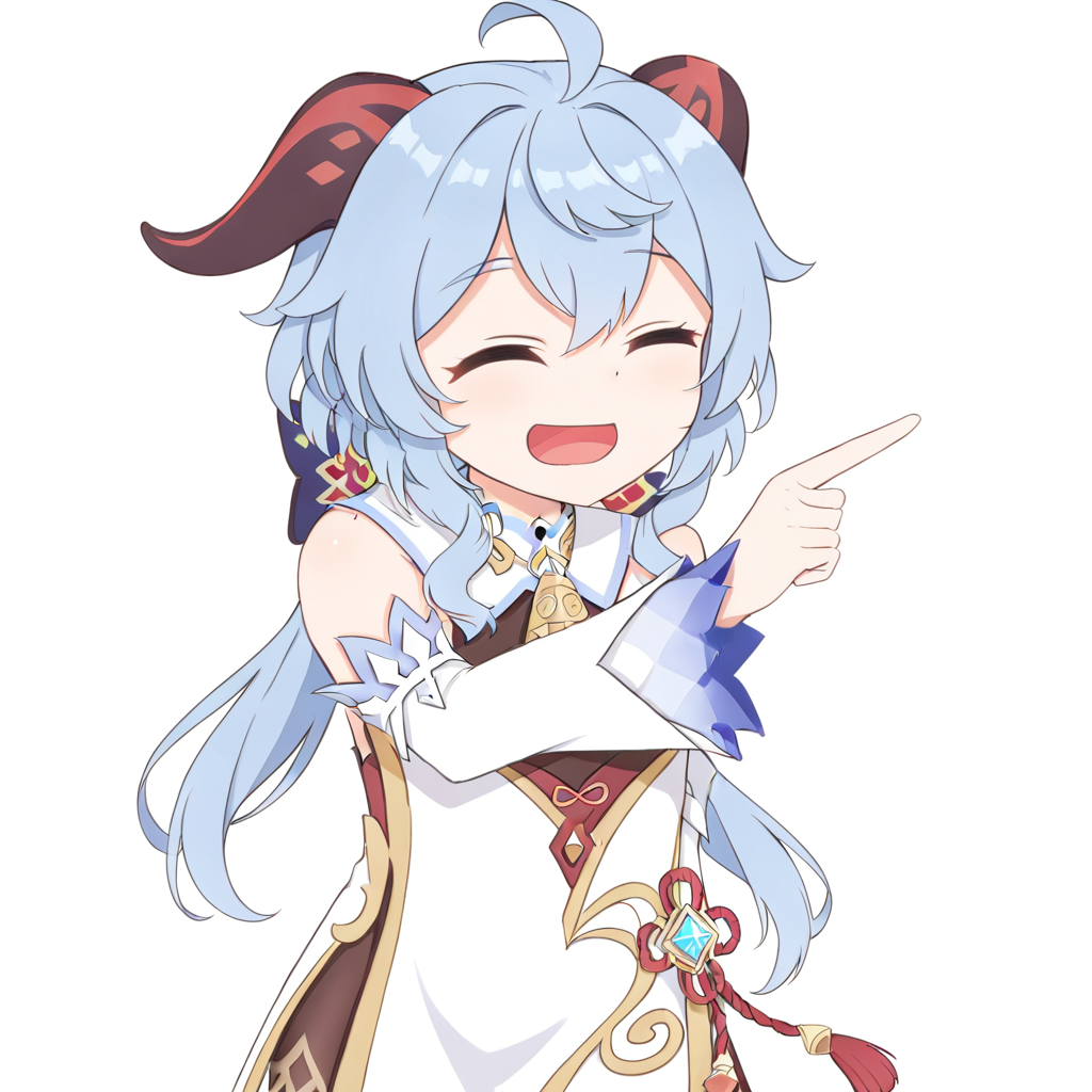 <lora:xl_ð¤£ð(kohaku_Delta):1>,ð¤£ð pose,solo,closed eyes,pointing,open mouth,smile,^ ^,ganyu \(genshin impact\),, masterpiece,best quality,