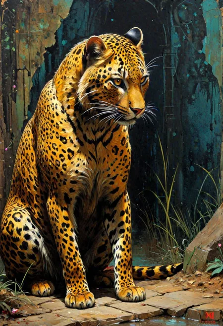 classic figure study, STYLE: "A fusion of Raimundo de Madrazo y Garreta + Moebius modern art ink drawing beautiful detailed mysterious ominous." :: encaustic, finely crafted thick impasto matte skin tones, painting, textured brush strokes, on canvas board, Richard Burlet style cyberpunk black leopard big cat, prowling jungle, High Gothic Dark Fantasy DarkSouls EldenRings Enchanted:Gothic : Bright : hyperdetailed: maximalist, Stunning masterpiece, Jonas De Ro: russ mills, Golden Warm Sunlight, textured acrylic paints, neurographic alcohol inks, wadim kashin, Pino Daeni, Zdzisław Beksiński,
The golden ratio and geometric principles guide element placement, ensuring harmony and order.