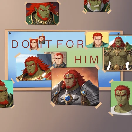 score_9, score_8_up, score_7_up, score_6_up, (ganondorf:1.3), god emperor of hyrule, crown, legend of zelda, (green skin, red hair:1.2), facial hair, muscular, different poses, different clothing, on and off, difh, photo (object), english text, multiple views, poster multiple views, poster, castle hyrule, very clear image, detailed face, detailed character design, ultra-high resolution, perfectly composed, clear, breathtaking attention to detail, highres, ultra detail, 8k wallpaper,