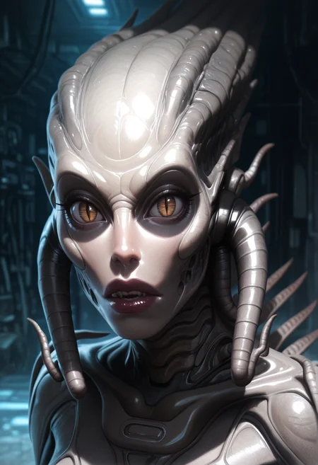 masterpiece, best quality, amazing quality, <lora:sil_illustrious_byJaneB:1>, 1girl, solo,
s1l, alien, hv, , portrait