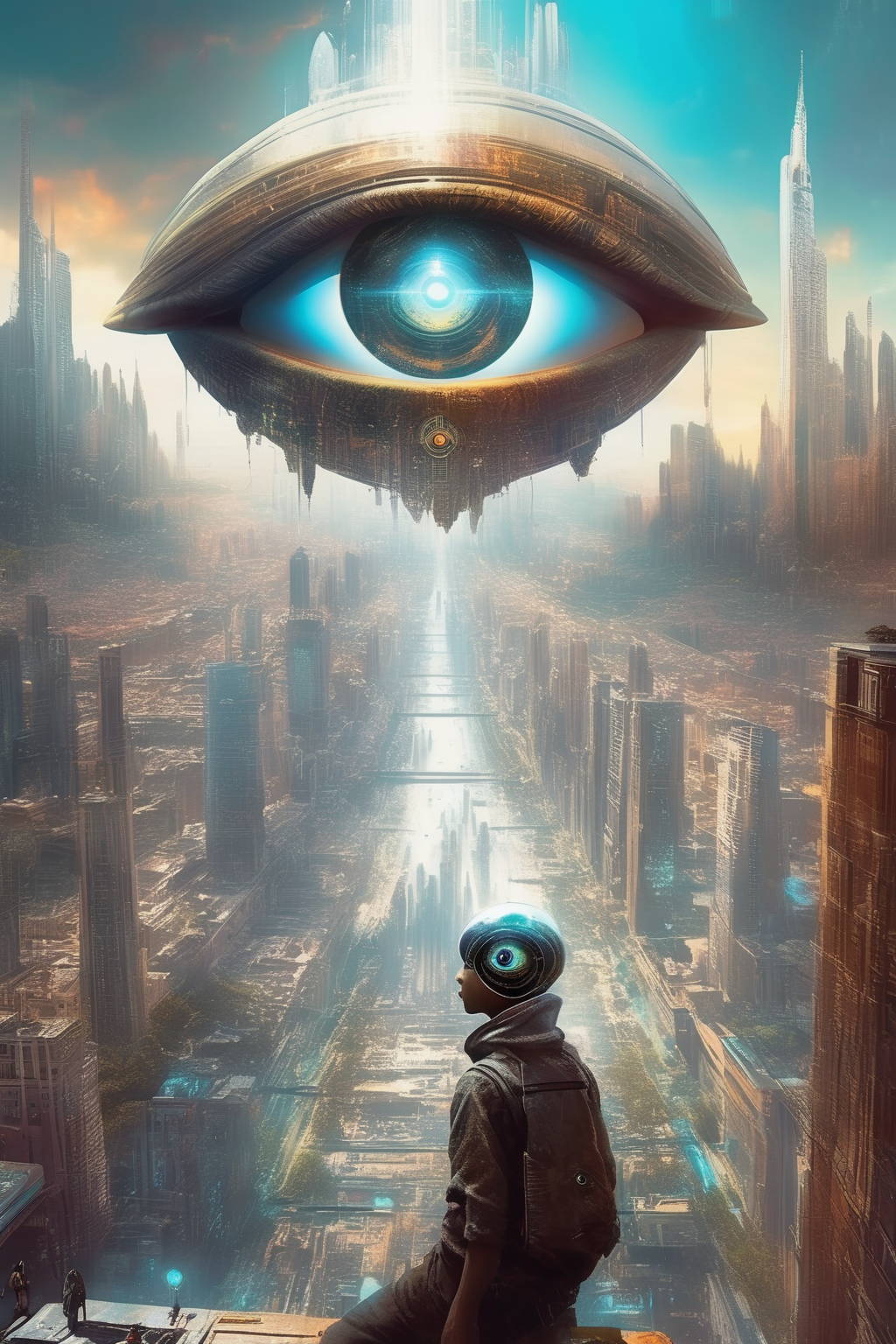 <lora:Stephan Martiniere Style:1>Stephan Martiniere Style - small third eye above a futuristic city