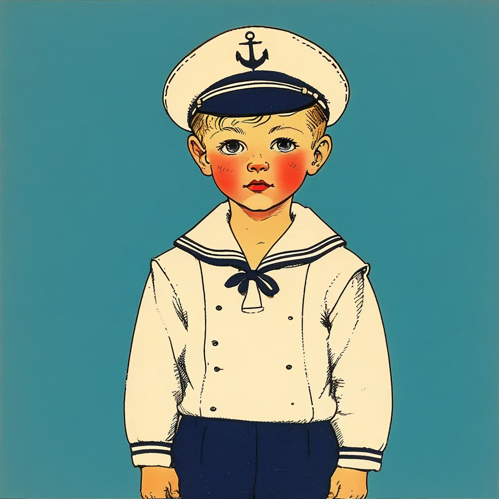 a little boy in a sailor suit