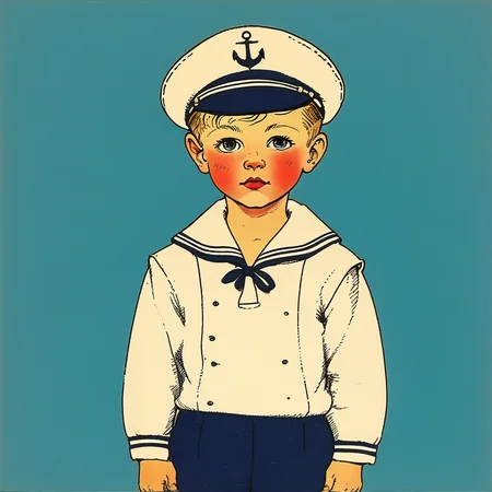 a little boy in a sailor suit