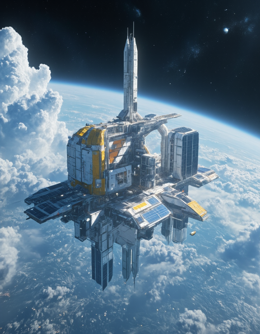 <lora:SW_Minis_3v2flux:1> IMG_1244.CR2, a massive futuristic space station in space, swminis3all, photo, test1