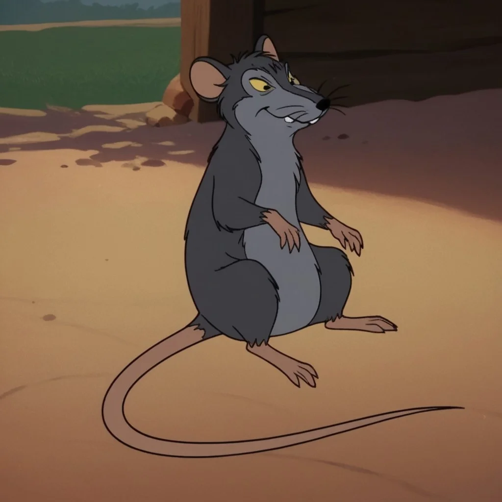 score_9, score_8_up, score_7_up, score_6_up, score_5_up, score_4_up, source_furry, templetoncw, feral, male, rat, grey fur, black eyes, yellow sclera, sitting, barnyard,