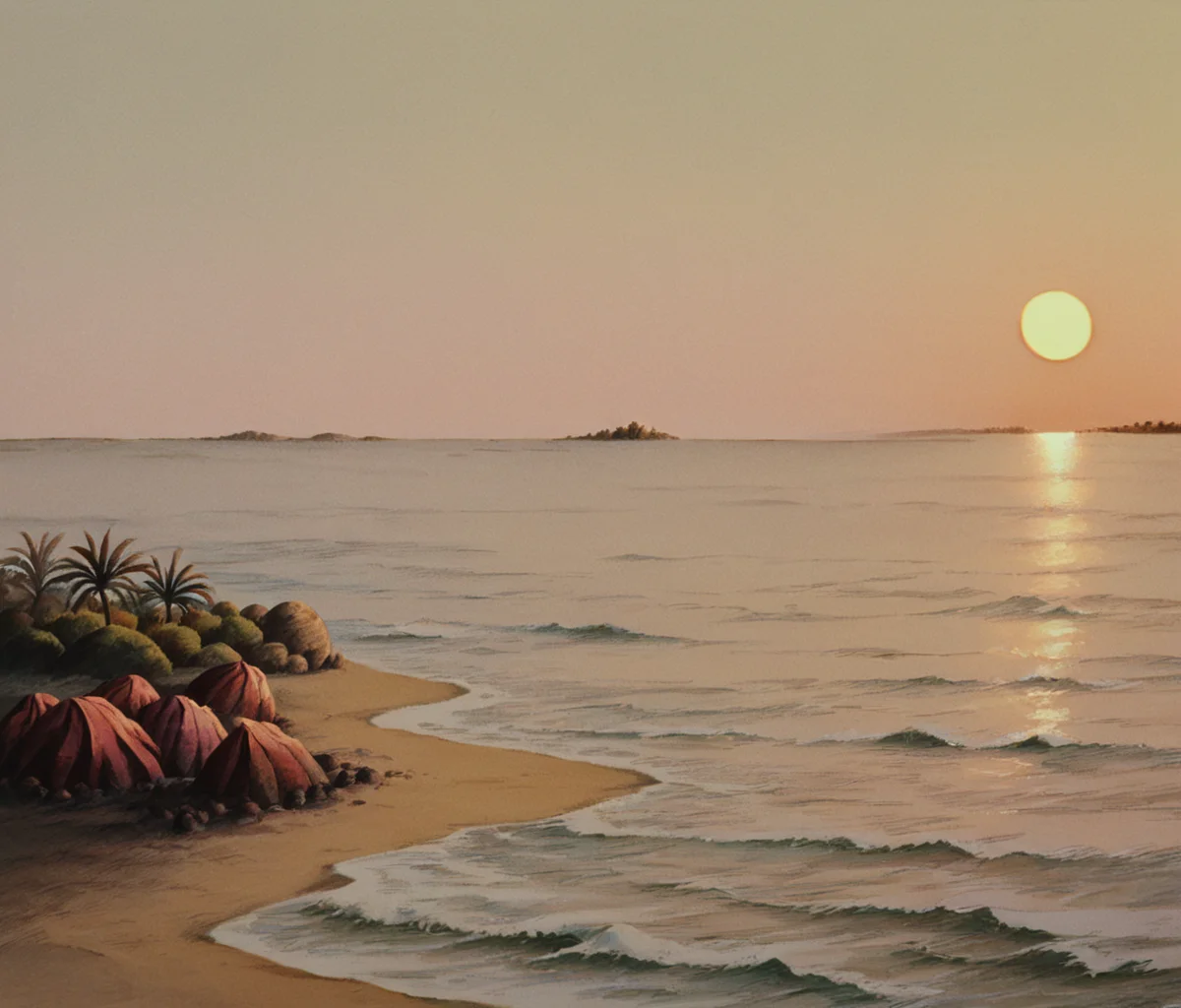 score_9,score_8_up,score_7_up,, <lora:fantasticplanet-pony:0.8>,
fantasticplanet, beach,no humans,landscape,sunset,waves,tree,plants,