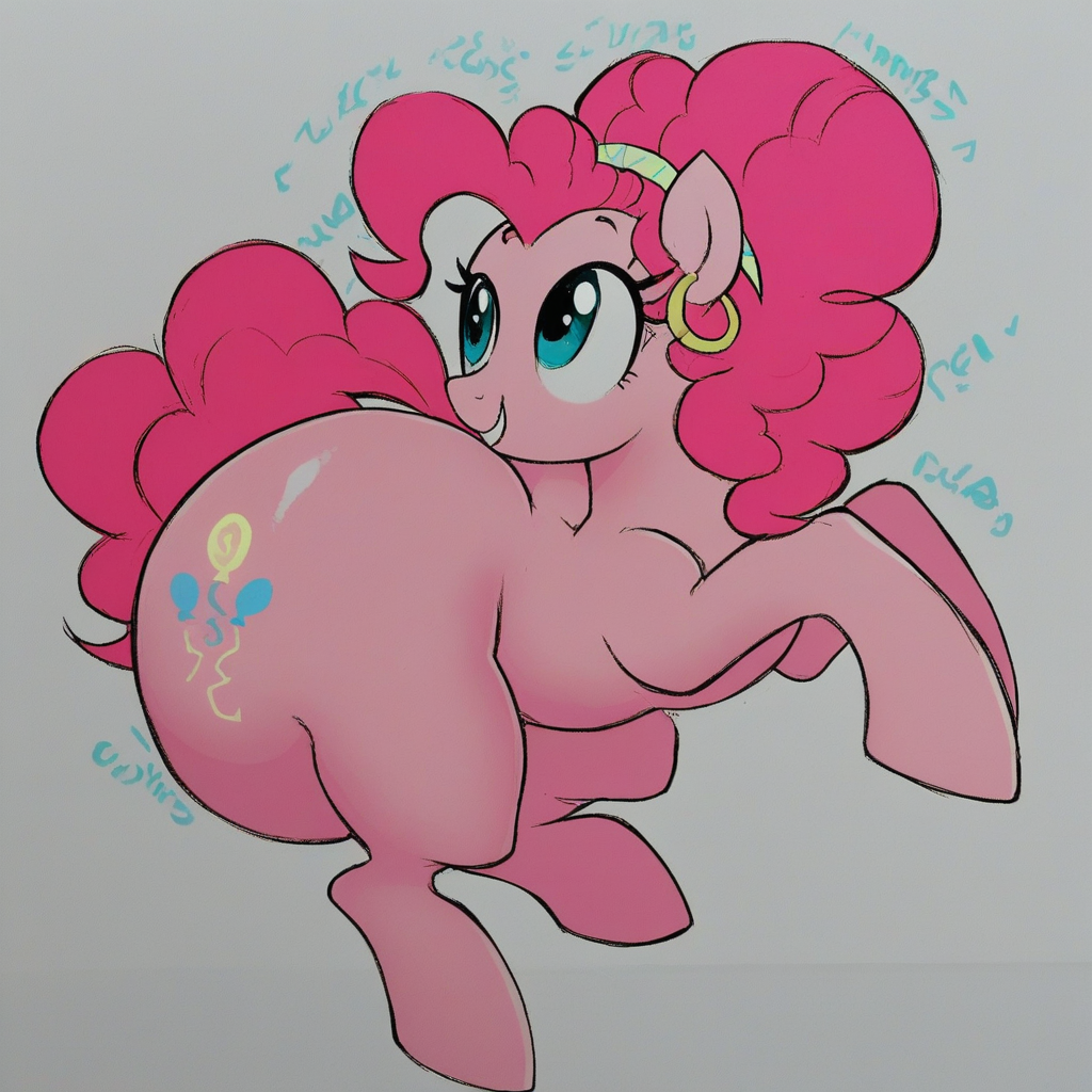 score_9,thick thighs, Latina Pie, Rosita Pie, Latina Pinkie Pie,,feral pony, show accurate, behind view,huge butt, g4,wide hips,thick thighs,hooves,solo,crystal empire, Huge Butt, Hyper Hips, Thick Thighs, Round Perfect ass,(Latina-inspired pony, MLP: FIM, My Little Pony, cheerful, youthful, vibrant, peachy-pink fur, curly pink mane, voluminous hair, playful hairstyle, turquoise eyes, golden hoop earrings, decorative headband, Latin American patterns, yellow spiral cutie mark, blue and yellow geometric patterns, traditional motifs, colorful, festive, fun-loving personality, energetic, charming, spirited, cartoonish, bright colors, joyful expression, youthful charm)