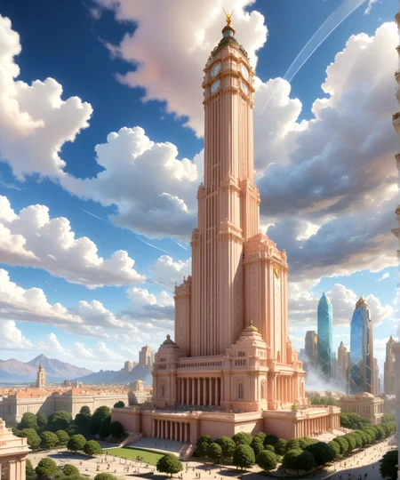 score_9, score_8_up, score_7_up,
<lora:Authoritarian_Architecture_(Architecture)_(SDXL)_(AD):0.8> authoritarian, scenery, building, city, cityscape, architecture, monumental architecture,
8K, In'ei, chiaroscuro, soft natural volumetric cinematic perfect light, perfect depth of field shot, ray tracing, photometry, beautiful, subsurface scattering, idealized modern city, wide beautiful boulevards, busy city center, parks and manicured lawn areas, large parks, plazas, skyscrapers, hyper detailed, art by Thomas Kinkade, detailed background, detailed photographic fluffy anime clouds, Unreal Engine, CGI render, absurdly detailed, modern era photograph, masterclass oil painting, made of sandstone and concrete, monumental skyscrapers, vivid white sandstone, rose sandstone, tan sandstone, marble,
BREAK zPDXL, zPDXLxxx, <lora:wowifierXL:0.2> art by mooncryptowow <lora:sdxl_lightning_8step_lora:0.4> <lora:detailed_notrigger:0.5>
