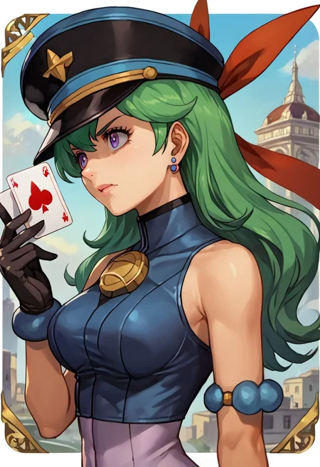 score_9, score_8_up, score_7_up, source_anime,
, (best quality) , (highly detailed) ,masterpiece ,absurdres ,detailed face ,beautiful face ,
<lora:pony_xl_Hildegard:0.8>,Hildegard,score_9,score_8_up,1girl,female,kawaii,solo,short hair,earrings blond hair, wavy hair
black tank top, zipper, black skirt, midriff, black shorts, black gloves, arm ribbon, black sneakers, serious, from side, fog, city, grey sky, looking at you, sittingfrancesca \(pokemon\), 1girl, solo, long hair, large breasts, jewelry, purple eyes, pantyhose, earrings, green hair, leotard, card, blue leotard, playing card, hat, tailcoat, pokemon \(creature\)
best quality, masterpiece, very aesthetic, ,,(portrait, upper body),
OverallDetail