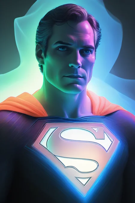 <lora:PE_SpectralStyle:1> PESpectral,glow,
portrait of superman