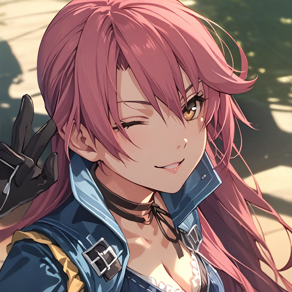 (masterpiece),(best quality),(ultra-detailed),(best illustration),(best shadow),(absurdres),(detailed background),(very aesthetic), sara valestein, sen34, 1girl, solo, boots, breasts, long hair, gloves, cleavage, belt, looking at viewer, portrait, close-up, one eye closed, five finger, five at mouth, silence gesture, seductive smile,  <lora:Sara_Valesteinãµã©ãã¬ã¹ã¿ã¤ã³_-_Trails_of_Cold_Steelè±éä¼èª¬_éã®è»è·¡_Animagine_XL_3.1:1>