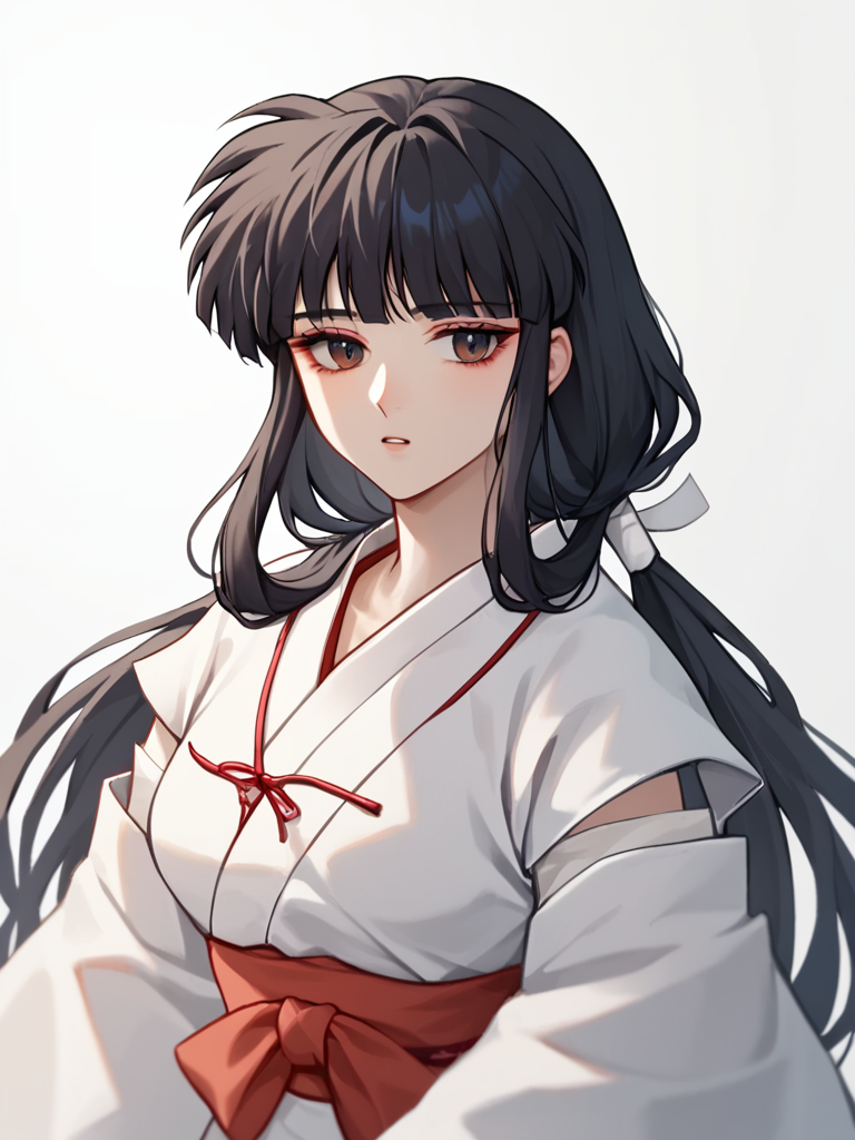 score_9,score_8_up,score_7_up,   <lora:kikyou_(inuyasha):1>ï¼upper_body, 1girl, commentary_request, looking_at_viewer, white_background, eyelashes, highres, solo, kimono, kikyou_\(inuyasha\), red_ribbon, expressionless, :o, open_mouth, parted_lips, sidelocks, simple_background, blush