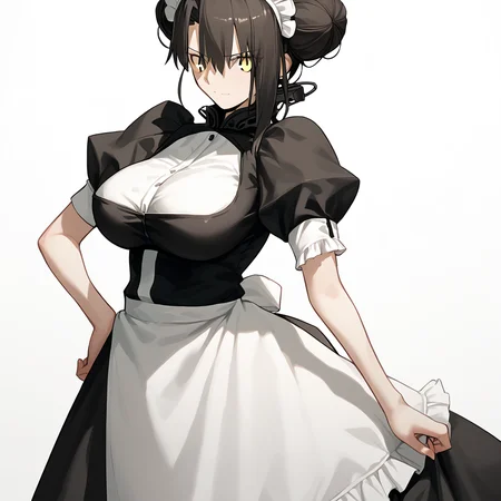 <lora:Takeuchi_Takashi_PonyXL_style_v01:1>
<lora:agent.pony:1>
score_9 , score_8_up , score_7_up , source_anime , 
masterpiece , best quality , ultra-detailed , 
BREAK
agent \(girls' frontline\), maid
1girl , woman , huge breasts , light smile , light blush , ((jeanne d'arc (fate)):0.5)  , 
long black hair  , maid dress ,  
hand on hip