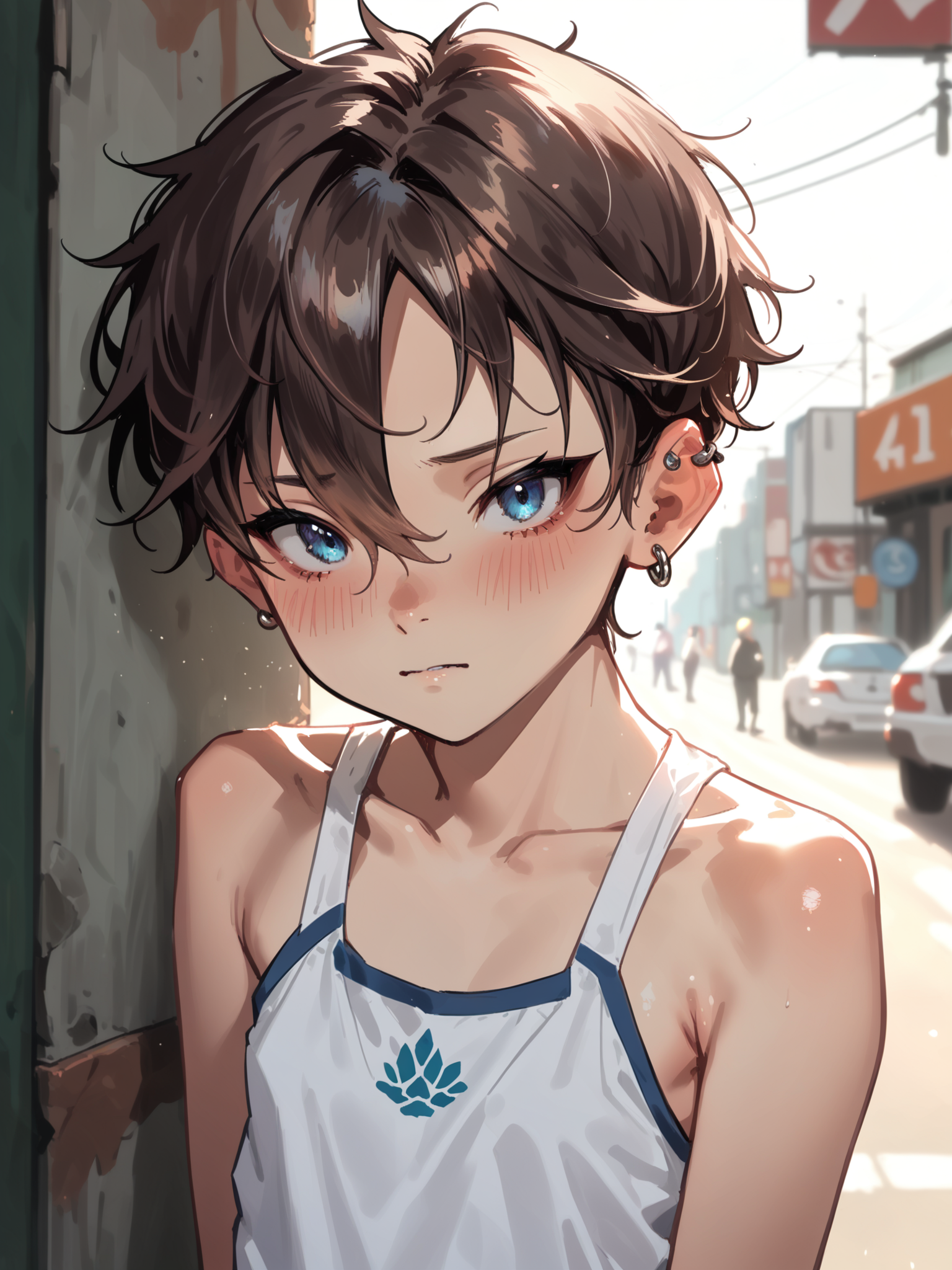 <lora:happy_tentacle-netsureina-v0.1:0.9>, ht_netsureina, ear piercing, flat chest, blue eyes, brown hair , shy, blush, outdoors, day cowboy shot, 1girl, (petite:1.2), solo focus, (looking at viewer:1.1), backlighting, (depth of field:0.8), , [(realistic, photorealistic:1.1):(realistic:1.3):22], [(3d:1.2)::10], <lora:LUUNA's Lunas-NijiJourney-SDXL-B2:0.6>, nijijourney, <lora:prgfrg23's Counterfeit-V3.0 Style SDXL_LoRA_Pony Diffusion V6 XL:0.3> <lora:Shed_The_Skin's StS_age_slider_v1_initial_release:-1.2>, score_9, score_8_up, score_7_up, score_6_up, score_5_up, score_4_up