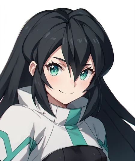 score_9, score_8_up, score_7_up, score_6_up, score_5_up, score_4_up, BREAK source_anime,
<lora:May_PONY:1>,may, 1girl, solo, long hair, aqua eyes, black hair, hair between eyes, black bodysuit,shrug \(clothing\),
,Closed mouth, smile, upper body