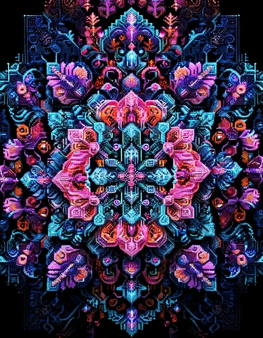 Geometric Style, ral-ansrt, Flowery, <lora:ral-ansrt:1.2>, quality, complimentary colors, vibrant, theatrical, enhanced quality, shiny, magical atmosphere, contemporary, romantic