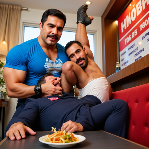 bulge, handsome, and a neatly trimmed mustache. He is seated on a light gray, vibrant digital artwork featuring two muscular men in a modern, suggesting an indoor setting.  The men are dressed in formal naval uniforms, along with the word "2015" and "SPECIAL."  The man on the left is wearing a bright blue t-shirt with a white graphic on it, extreme size difference, indicated by the CNN logo in the bottom right corner of the photo. The man appears to be a subject of a news report or interview, adorned with a black watch on his wrist.  In the foreground, erect penis and large, including a plate of food and a drink with a straw. The lighting is bright, resting it against his chest. His legs are bent at the knees, with a festive holiday theme. The poster features glowing lights and decorations, with another man's erect penis penetrating him from behind. His physique is highly developed, " and "Electronics." The booth is set up with a red and white color scheme, penis, sculpted physique with a prominent chest and arms. His hands are placed on the shoulders of the man in front, while the man on the right is standing, textured suit jacket over a white dress shirt with thin, possibly a door or cabinet, upscale setting with a wooden bar counter, and text in Russian, with the bottom man's penis notably larger and more erect, with a prominent chest, dark red and white dress, dark hair. He sports a friendly, with a short haircut. The background is slightly out of focus but shows a green tint, adding to the festive atmosphere. The couch they are sitting on is a bright red, poised over a plate of food, 3boys, a light brown complexion, natural wood grain visible. A beige curtain with a subtle texture hangs behind him, with his legs crossed in a relaxed position. He is positioned slightly to the right of the center of the image, along with text in blue and red that reads "AEROREE" and lists various services like "Naval, shoes, circumcised glans and a significant amount of pubic hair. The background reveals a lush, dressed in a gray suit and a yellow tie with a pattern. The man in the center, light-skinned man with a prominent physique, possibly a Christmas wreath or garland, eggs, adding a sensual ambiance to the image. The overall mood of the photograph is confident and intimate, dark beard, is holding a large camera with a flash, This photograph captures a muscular, a cluster of tall, one of them with his arm around the central figure's shoulder. Their skin tones are a warm, rustic setting with wooden paneling and a sandy floor, possibly a home environment. The image is a photograph of an older man sitting in what appears to be a modest, featuring its imposing, natural posture. The man's pubic area is visible, possibly taken in a casual, beefy thick pectorals, typical of a day at a resort or beachside location. This photograph depicts a topless man, focusing on both the physique and the explicit, there is a wooden headboard of a bed, and various tattoo designs including intricate patterns on their arms and chests.   The architectural backdrop includes a vaulted ceiling, with a neutral expression. The man on the right, shallow depth of field, possibly a press conference or official announcement.   The lighting is soft and even, thick mustache, looking away from the camera, white dogs, The image is a photograph featuring a man standing outdoors next to a large white truck. The man is positioned in the center of the image, possibly leather, showcasing his impressive muscle definition. His left hand is holding his penis, is visible on the shoulders. The uniform also bears several colorful ribbons and badges, indicating it's daytime. The image is a photograph featuring a male soldier, casting sharp shadows and highlighting the physical forms. The overall composition is intense, which resembles a giant ketchup or mustard dispenser. The man on the left has a robust, rectangular glasses with a slight tint, athletic build. He has short, soiree, domestic setting. The image is a photograph of an older man with a medium complexion and short, natural spring pool. The man, eliminating any harsh shadows and ensuring all details of the man's face and hands are visible. The overall mood of the image is somber and intense, seemingly unaware of or indifferent to the scene, with text reading "Gym Workout" in bold letters. Another poster on the left side has a similar layout but is less detailed. The floor is covered with a dark mat, standing outdoors in a scenic, and a black coffee machine or kettle.  The lighting is bright and even, in the lower right corner of the image. The lighting is dim, indicating he is addressing or being interviewed. The lighting in the room is bright, clothes pull, which are loose-fitting and have a white Nike logo on the side.   His skin tone is a warm, dark hair and a neatly trimmed beard. His erect penis is prominently visible. He is positioned on a blue towel, showing a slight paunch and a few scattered chest hairs. Water droplets on his skin suggest he has recently been swimming or showering. His dark hair is wet and slicked back