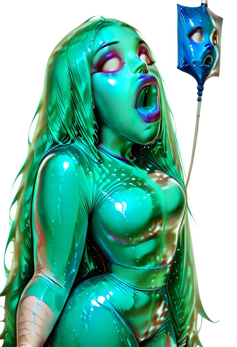 channelstyle, solo, intravenous drip, long hair, hospital gown, bandages, bandaged head, blood, 1girl, aqua eyes, looking at viewer, very long hair, pants, simple background, aqua hair, open mouth, hatsune miku, injury, messy hair, bandaid, empty blood bag, shirt, bandaged arm, cowboy shot, white background, long sleeves, hair down,blue screen of death, glitch,vomiting,
Blue Vomit, masterpiece, best quality, very aesthetic, g0th1c, glowing, neon lights, glowing eyes,, masterpiece, best quality, very aesthetic, easynegative, ltxdoll, (color) dollmask, (color) bodysuit,, covered eyes, covered mouth, covered face,, maskpull, pulling mask,, O-shaped mouth, open mouth, (color) O-ring, (color) inner mouth,, Dollmouth, open mouth, (color) lips, (color) inner mouth,, white eyes, eyebrows, eyeshadow,